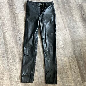 Ashley Mason faux leather fleece lined pants